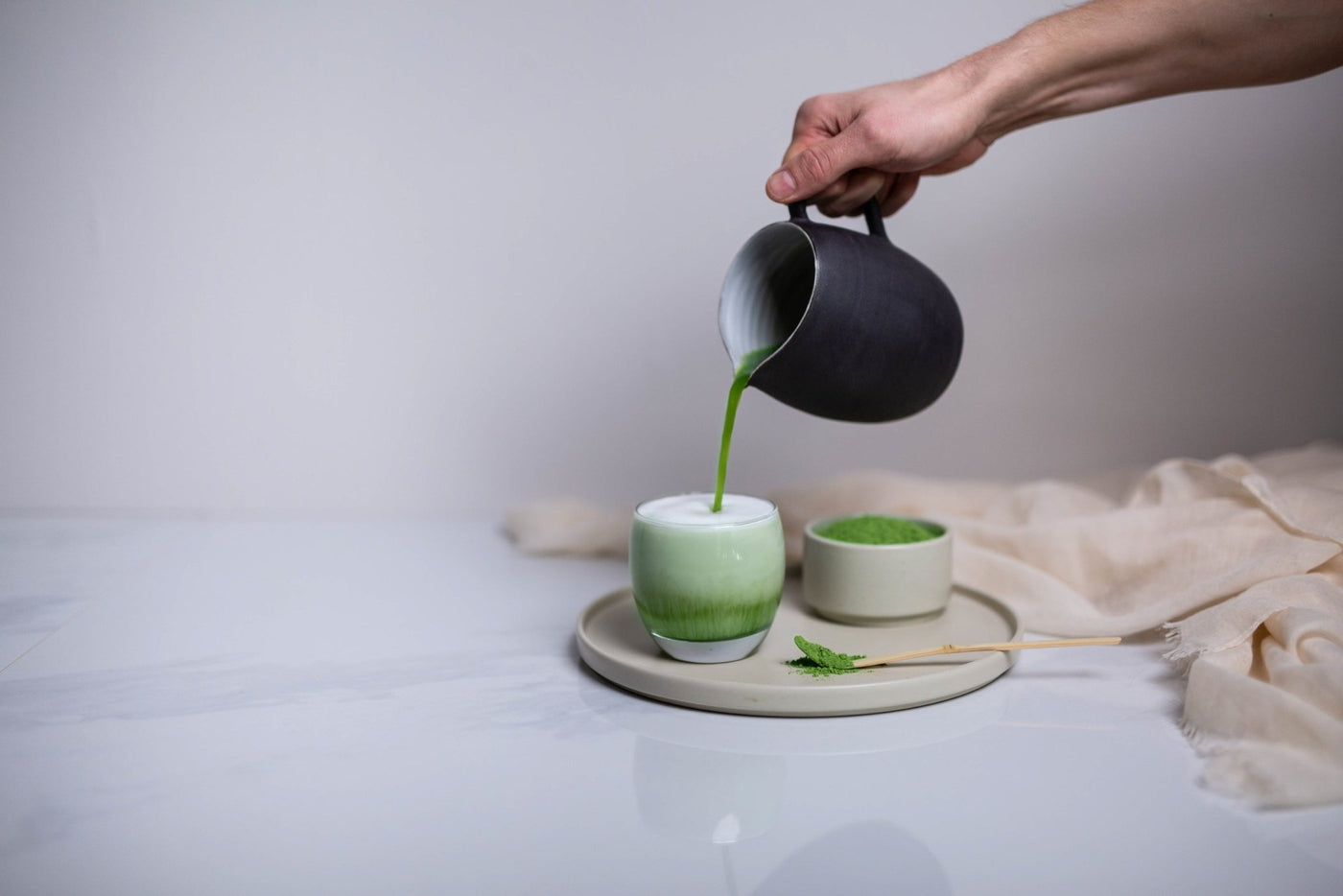 Matcha Latte Zubereitung