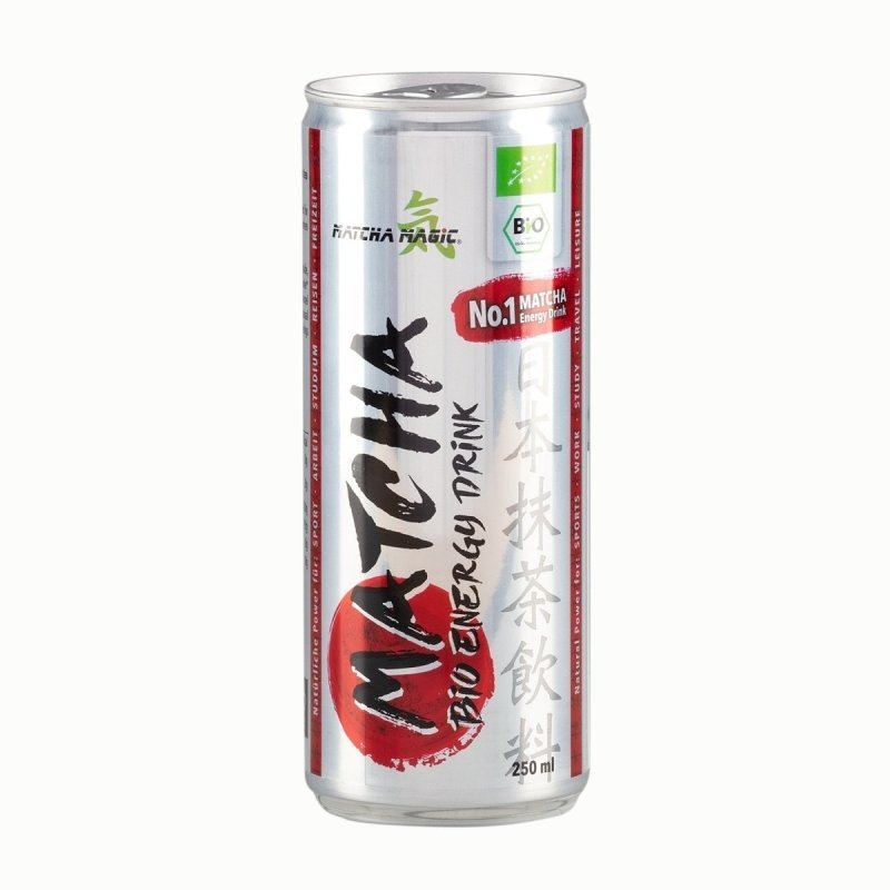 Matcha Energy Drink Erfrischungsgetränk mit Matcha und Mango Zitronen Aroma in 250ml Dose
