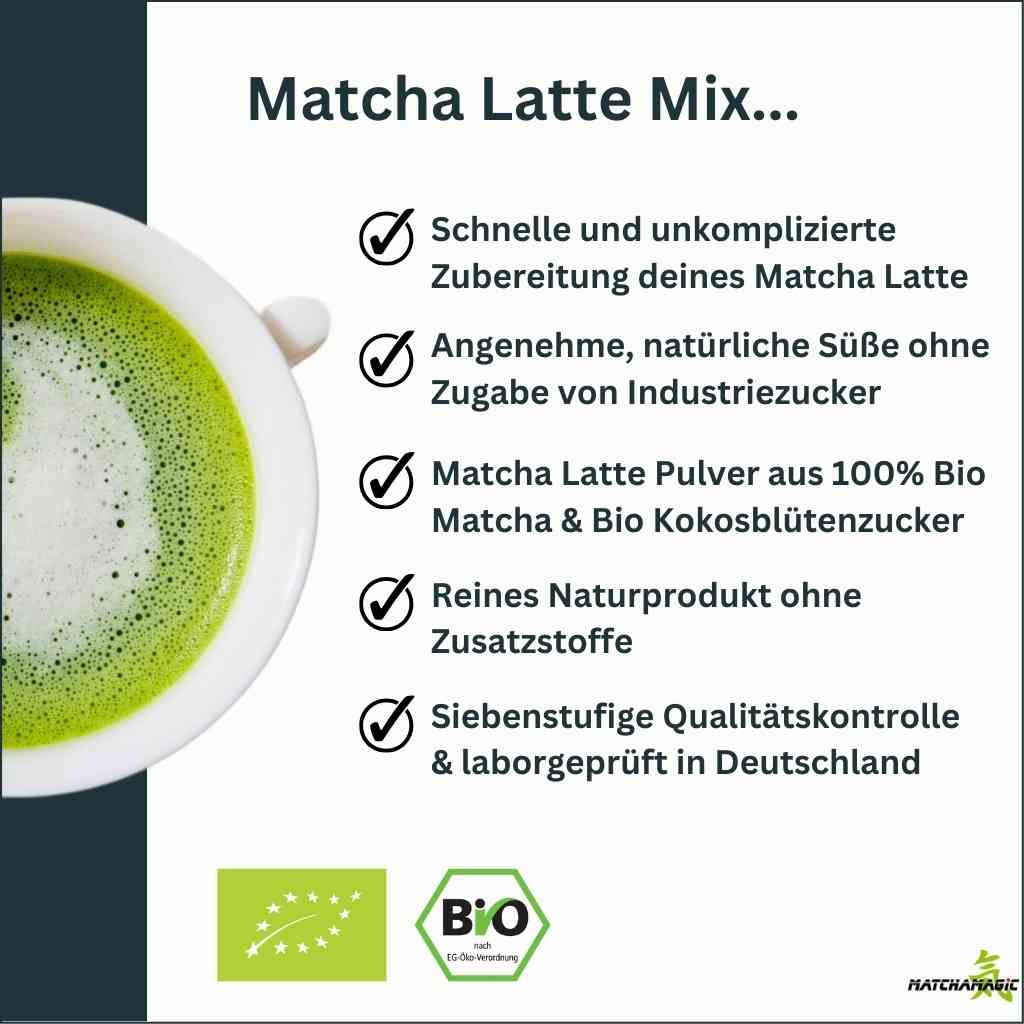 Ueberblick Matcha Latte Mix Eigenschaften