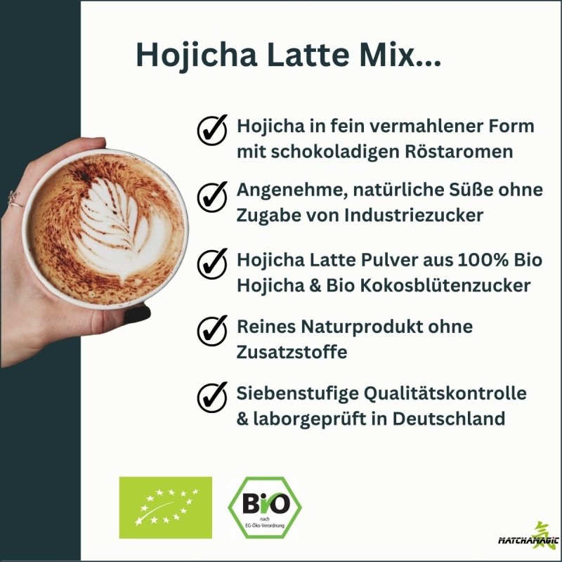 Hojicha Latte Mix Pulver - Darstellung Eigenschaften