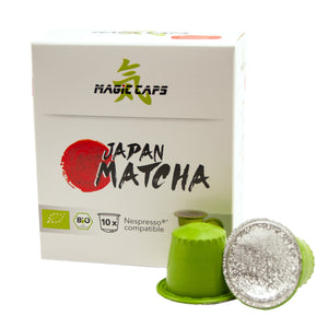 Matcha Magic Caps - Nespresso kompatible Matcha Kapseln 100& Bio aus Japan im Matcha Magic Onlineshop