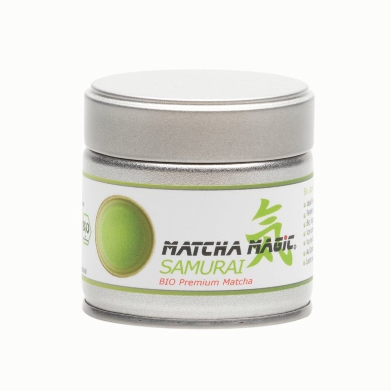 Bio Matcha Samurai für den puren Genuß in 30g Dose von Matchamagic