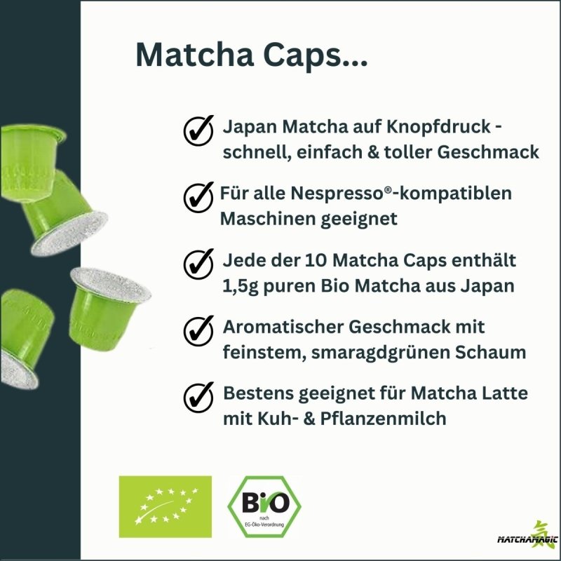 Eigenschaften Matcha Nespresso Kapseln von Matcha Magic