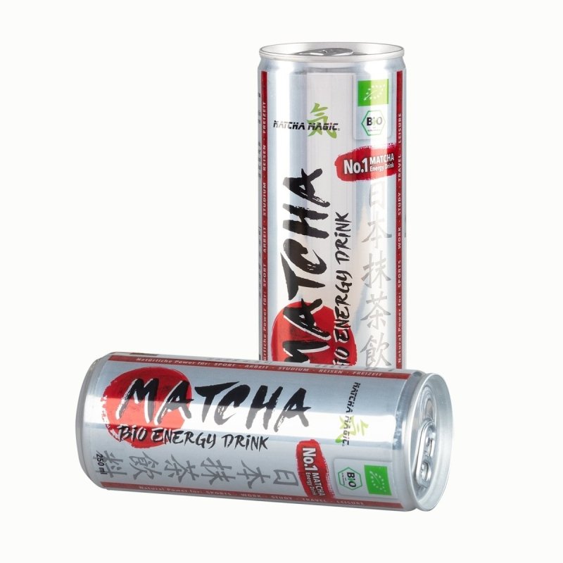 Zwei Matcha Energy Drink Dosen 250ml
